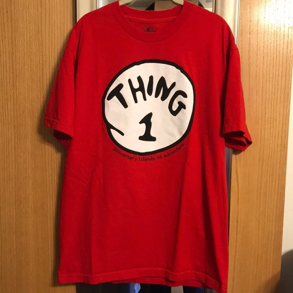 Universal Studios red Thing 1 short sleeve tee shirt size Large - Picture 1 of 7